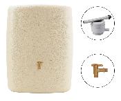 Récupérateur d'eau mural Terra 275L sable kit avec robinet PE imitation laiton et collecteur 