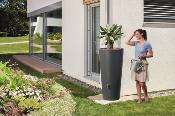 Récupérateur d'eau mural Vaso 2en1 220L gris graphite  kit avec robinet PE imitation laiton, bac à plantes intégré  et collecteur 