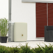 Récupérateur d'eau mural Terra 275L sable kit avec robinet PE imitation laiton et collecteur 