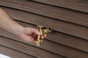 Kit GARANTIA Réservoir  mural  Woody 350L bois foncé avec robinet laiton et collecteur 