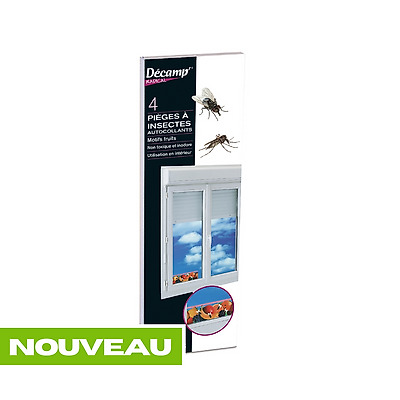 PIEGE A MOUCHES ET INSECTES - LES 4 AUTOCOLLANTS