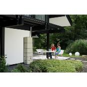 Récupérateur d'eau mural  Slim 330L sable kit avec robinet PE imitation laiton et collecteur 