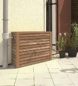 Récupérateur d'eau mural Woody 350L bois clair kit avec robinet laiton et collecteur