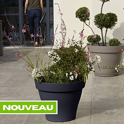POT ROND ROMERO TAUPE - 33 X 33 X 26 CM